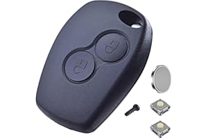 ANGOFIZ Coque Clé Télécommande Compatible avec Dacia Duster, Dacia Sandero,Sandero Stepway, Lodgy, Logan, Dokker +2 Boutons Poussoir Interrupteur +Pile