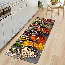 Tapis De Cuisine Et D'épices - Avec Dos Antidérapant - Pour Porte D