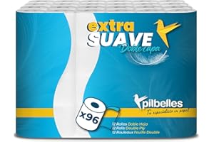 MUNTRADE Papier Toilette Super Doux Double Épaisseur - 96 Rouleaux