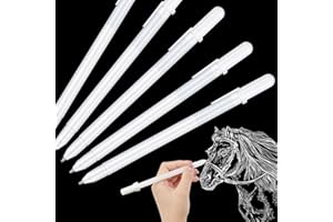 Vicloon Zestaw długopisów żelowych białych, 13 szt. 0,8 mm biała linia długopis żelowy cienki punktowy Highlight szkicowanie długopisy dla artystów szkół ciemne dokumenty Highlight rysunek artykuły do projektowania (5 długopisów i 8 wkładów)