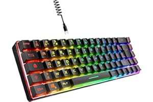 ‎EMPIRE GAMING EMPIRE GAMING - Przewodowa klawiatura gamingowa K208 TKL Compact (francuski AZERTY) 69 klawiszy RGB - odłączany kabel USB typu C Plug & Play - PC/PS4/PS5/Xbox - 23 klawisze zapobiegające ghostingu