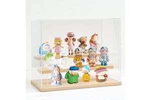 KHAYROVIES Vitrine en Acrylique Verre Collection, Vitrine en Verre Transparente, Vitrine Figurine Boîte de Présentation Rangement pour Funko Pop Modèles Voitures Lego Mini Figurines (32 x 18 x 25 cm)