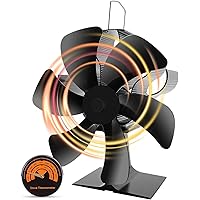 Kaminfläkt med 6 blad, ugnsfläkt, ugnar utan el för öppen spis, kaminer, fläkt för vedspisar