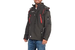 Geographical Norway ROYAUTE MEN - Giacca Softshell Impermeabile Uomo - Giubbotto Cappuccio Traspirante All'aperto - Giacca Invernale Antivento - Ideale Attività All'aperto