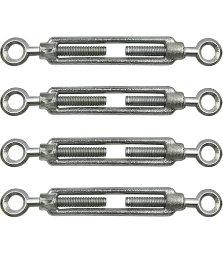 PRIOstahl Tenditore regolabile, tenditore per corda, vite di serraggio, gancio a gancio, 1 pezzo, esecuzione: occhiello – dimensione occhiello: collegamento M12 per funi metalliche zincate