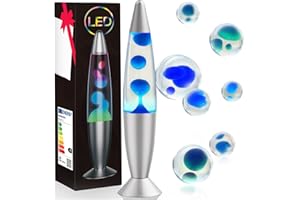 AONESY Lampes à Lave LED 34cm Changement de couleur Lampe à Lave Enfants Blancskei Bleu Cire Lampe à Lave Led pour la décoration de la maison Belle lumière