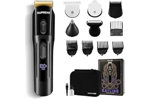 ‎SUPRENT SUPRENT Barttrimmer Herren Bodygroom 16 Stück Körperpflege Set mit Haarschneider, Körperrasierer für Bart, Haare, Körper, Leisten, Nase und Ohren IPX7 wasserdicht Trockenrasierer Nassrasierer