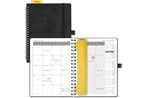 POPRUN Agenda Månadskalender 2026 2027, Juli'26 - Dec'27, 18 Månader 22 x 16,5 cm, 2 Sidor per Månad, Skolkalender, Mjuk Spir