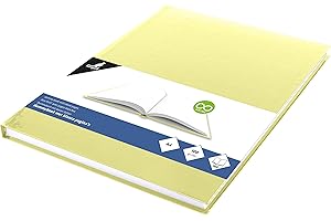 Kangaro KTC Kangaro A4 - Carta bianca bianca con copertina rigida gialla, 80 fogli da 100 grammi, colore: Giallo pastello