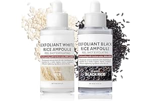SHOPPGO Peel Shot Glow Rice Ampoule Duo, Peeling Quimico Facial Exfoliante Rice Ampoule, Exfoliante Facial Mujer, Limpia los Poros, Mejora la Piel Áspera, Hidrata, Ilumina, 2 Piezas