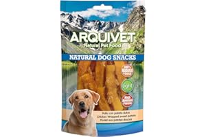 ARQUIVET Pollo con patate dolci - 100 gr - Snack 100% naturali per cani - prelibatezze per cani - Prodotto leggero - Molto ricco di sostanze nutritive