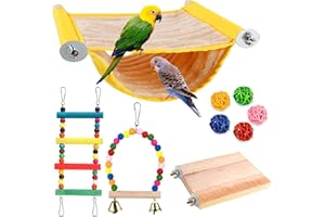 VEGENA Vogel Hängematte Etagenbett,Vogelkäfig Zubehör,Vogelnest Höhlen Schlafplätze,Vogel Spielzeug Vogelsitzbrett,Kauspielzeug Vogel Papagei Schaukel für Wellensittiche Sittich Unzertrennliche Kakadu