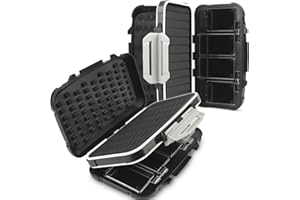 Dovesun Fliegenfischer Boxen, Klein Angelkoffer Handheld Fliegenbox Vier Seiten Wasserdicht Köderbox 18x11x5cm Angelbox für Crappie-Köder | Fliegenfischen Schwarz