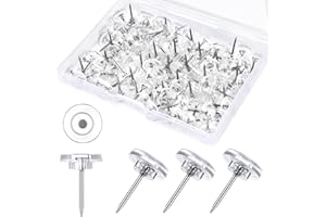 CLEMINSTA 100 Reißzwecken Transparent,reißnägel & Pinnnadeln,Reißnägel Groß,Reisszwecken Gross,Reisszwecken Farblos,Heftzwecken Transparent,Reissnägel Gross Geeignet für Arbeit/Leben/Malerei/Studium