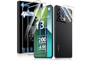 Aerku Verre Trempé pour Xiaomi Redmi Note 13 Pro 5G avec Caméra Arrière Protecteur [2+2 Pièces], Dureté 9H [Sans Bulles] [Ultra HD] Ultra Résistant Film Vitre Trempé Protection écran [Transparente]