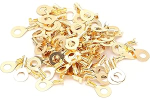 Hyuduo 100 Terminales de Anillo de Alambre M6 6.2 Mm, Terminal de Anillo, Extremo de Engarzado de Cable para Conectar la Batería del Cable,Terminales