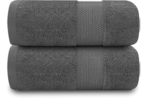 GC GAVENO CAVAILIA Toallas de baño extragrandes, 2 Unidades, 700 g/m², algodón Egipcio de Calidad hotelera, Toallas extragrandes de 100 x 180 cm, Toalla de baño extrasuave, Color carbón
