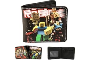 Ainvliya Kids Wallet, Robl-x PU Leather Wallets Cartoon Wallet Kids Coin Purse Blue Bifold Short Wallets for Cartoon Fans Boys Girls