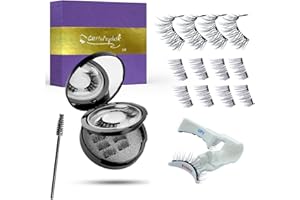 Magnetische Wimpern Schwarz Set – 3 Paare Voll- & Halbwimpern Natürlich Look, 4-Magnet Upgrade mit Applikator, Ohne Kleber mit Elegante Chlffua Geschenkbox