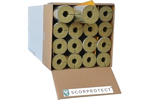 Scorprotect® voller Karton Alukaschierte Rohrschale Rohrisolierung Steinwolle mit 0.040 Wärmeleitfähigkeit (Steinwolle, 35 x 30 mm x 1 Meter)