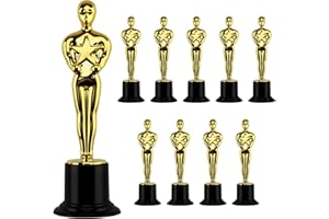 Foydream 10 sztuk trofeum z wysokiej jakości marmurowym cokołem, puchar zwycięzcy z grawerunkiem tekstu na życzenie – idealne jako spersonalizowany prezent, złoty