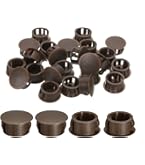 Qrity 5 Stuks Gatpluggen, Ronde Plastic Stekker, Klikbare Vergrendelingsgat Cover, Kunststof Gatpluggen voor Kastmeubels, Zwarte, 65mm