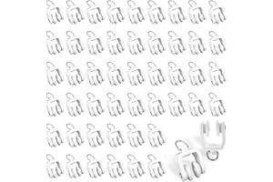 Giantree 50PCS Curtain Track Rollers, Ceiling Curtain Track Hooks Flexible Bendable Clips 11 mm White Plastic Drapery Rail Gliders with Hooks for Shower Curtain Window Straight Curved Tracks (50)