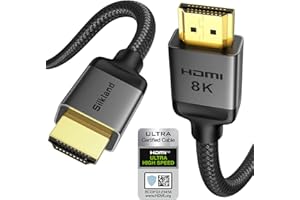 Silkland 10K 8K HDMI 2.1 Kabel 2m, Zertifiziertes HDMI®Kabel 4K@144Hz/120Hz 8K@60Hz, eARC, HDR10, Dolby Atmos, 48Gbps, HDCP2.3 für HDTV/Soundbar/PS5/Blu-ray/Switch/Beamer/Laptop/Display/TV Box/PC