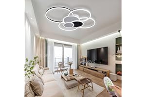 WERSVG L100cm Nowoczesne LED Lampa sufitowa Salon Lampa sufitowa Czarny 7 - Płomień Lampa sufitowa 100W Dimmable 3500K - 6500K Hall Lampa sufitowa, Do salonu Sypialnia Kuchnia Jadalnia