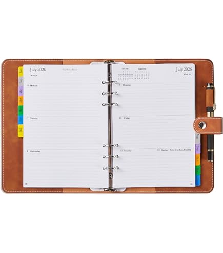 Navulbare kalender 2026/2027, persoonlijke A6-weekplanner