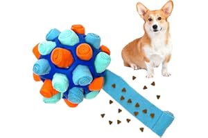 CIIVURR Snuffle Ball for Dogs Toys Interactive Dog Puzzle Toys Enrichment Dog Chew Toy Natural Foraging Food Training Feeders Dog Toy for Boredom Small Medium Large Dog (Blue Tangerine)