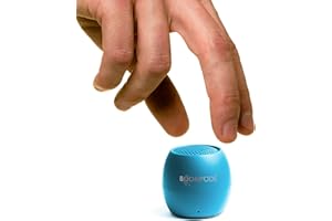 Boompods Zero Talk Mini Bluetooth Lautsprecher mit Amazon Alexa - tragbarer Outdoor Lautsprecher, IPX6 wasserdicht, 5 Std Spielzeit und Mikrofon, Musikbox klein für Apple Handy, Dusche, Reisen - Blau