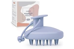 AIMIKE Masajeador Cuero Cabelludo, 100% Silicone Cepillo Masajeador Cuero para Reduce la Caspa, Estimula el Crecimiento del Cabello, Seco y Húmedo Cepillo para Champú Cuero Cabelludo, Haze Azul