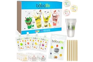 BOBALIFE BUBBLE TEA IN THE MAKING Bobalife Fruity Bubble Tea Kit with Popping Boba & Tapioca Pearls - Make 12 Delicious Fruit Tea Drinks At Home - Green Apple, Strawberry, Passion Fruit Flavors - Fun DIY Boba Tea Set