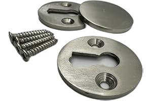 Aretro Satin Nickel Stainless Steel Effect Key Hole Cover & Plate, Escutcheon, Door Lock Accessories, Decorative (Satin Nickel)