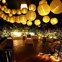 Qedertek Solar Lichterkette Lampion Außen 6 Meter 30 LED Laternen 2 Modi Wasserdicht Solar Beleuchtung für Garten, Hof…