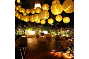 Qedertek Guirlande Solaire Extérieure 6M 30 LED Guirlande Lumineuse Lanterne Blanc Chaud avec 2 Modes & IP65 Imperméable Lampe Decorative Idéal pour Jardin d'été, Terrasse, Balcon, Mariage