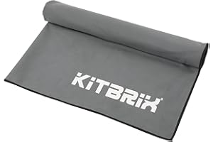 KitBrix Microfibre Quick Dry Swim Towel for Sports, Travel - Lightweight, Absorbent & Fast Drying Beach Towel for Outdoor Sport, Football, Rugby, Cricket, Triathlon, Swimming, Hiking, Camping