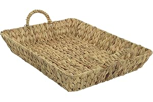 ETC dekoratives Tablett rechteckig mit Griff im Landhaus-Stil in 3 verschiedenen Größen (groß ca. 48 x 38 x 8 cm)