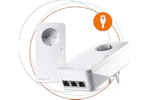 Devolo Magic 2 LAN Triple Starter Kit Powerline per una rete domestica stabile tramite cavi di corrente, tecnologia G.hn, 3 connessioni LAN Gigabit, bianco