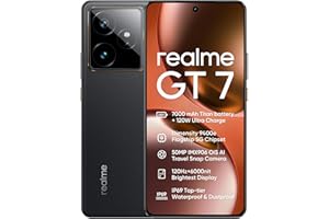realme GT7 5G Smartfon, 12GB+512GB, flagowy Chipset 5g Dimensity 9400e, Bateria 7000mAh, Ładowanie 120W, Kamera 50MP IMX906 OIS, Wyświetlacz 120Hz 6000nit, IP69, Czarny(bez adaptera)