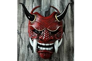 AUSUKY Masque de démon japonais en latex Hannya Oni Samurai Monstre Kabuki Accessoires de cosplay