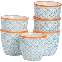 Nicola Spring Handbedruckte Blumentöpfe 14cm – Packung Mit 2 Stück, Ohne Ablauf | Für Drinnen & Draußen, Shabby Chic Design