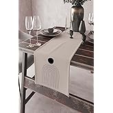 Viva Home 40X140Cm Tay T&uuml;y&uuml; S&uuml;et Dokuma Leke Tutmaz Kumaş Masa &Ouml;rt&uuml;s&uuml; Runner Soyut Modern Rnr039