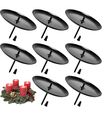 ARTECSIS 4 x Support Bougie en métal patiné Gris, Diamètre 6,5 cm/Porte
