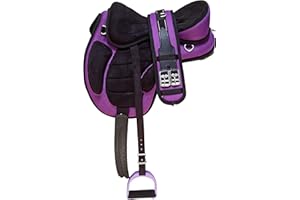 Wonder Wish high-quality Micro fiber Purple Horse FREEMAX Treeless Saddle Tack Get Matching Girth & Strap Size:- 12” to 18” Inch Seat Available (15 Inches Seat)