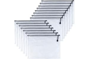 TUPARKA 15 piezas A5 bolsa de archivo de cremallera Carpetas de plástico con cremallera Bolsas de almacenamiento con cremallera pequeña, Negro