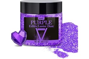 VIVIDYE Edible Glitter - 30g / 1oz Luster Dust Edible Glimmer Powder for Sparkling Drinks, Foods, Wine, Cake - Food Grade Shimmer Dust Powder for Baking, Beverage, Cookies Decoration (Purple)