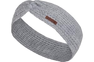 ‎KNIT FACTORY Knit Factory - Joy Stirnband - Gestricktes Damen Haarband - Ohrenwärmer mit Wolle - Hochwertige Qualität - Grau