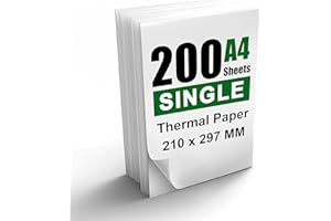 QPENGUINBABIES 200 Fogli Carta Termica A4, 8,27x11,69' Carta Termica (210 x 297 mm) per Stampante Termica Portatile, Compatibile con MT800/MT800Q/M08F, per Scuola o Lavoro, Stampa Documenti, Immagini, ecc.